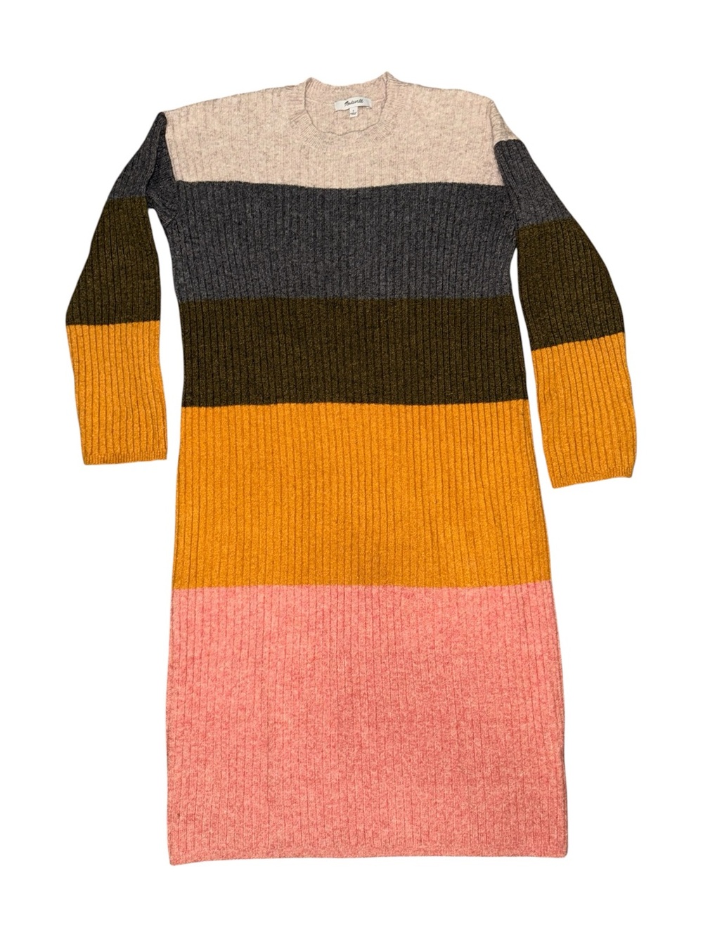 Madewell Colorblock Ribbed Sweater Dress – Size S Like New